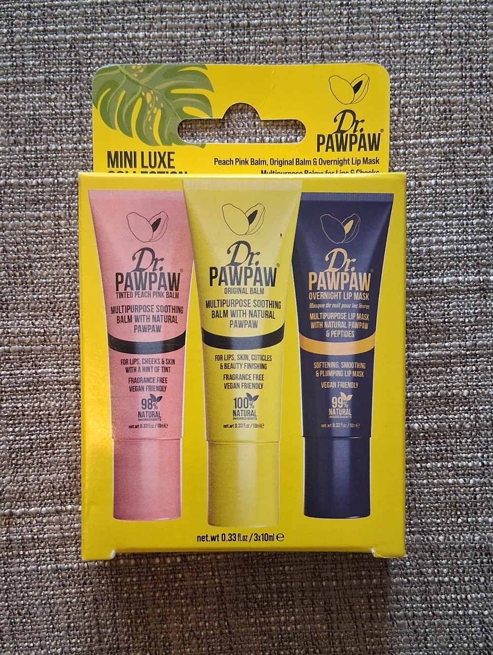Dr.Pawpaw Mini Luxe Trio - Pink, Yellow & Blue Multipurpose Balms